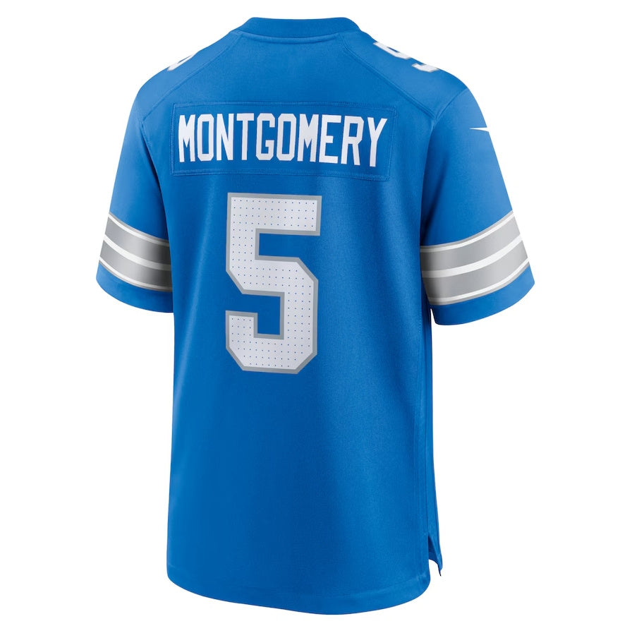 Custom #5 Blue DET Football Shirt Top
