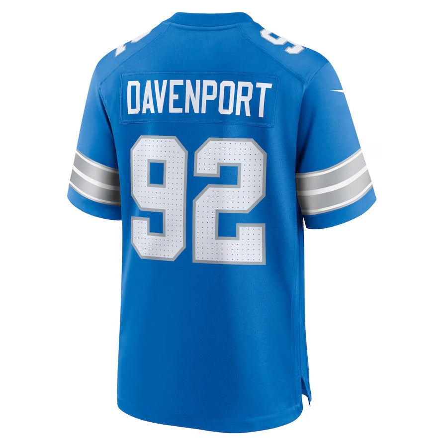 Custom #92 Blue DET Football Shirt Top
