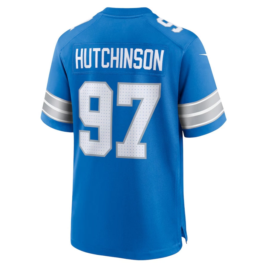 Custom #97 Blue DET Football Shirt Top
