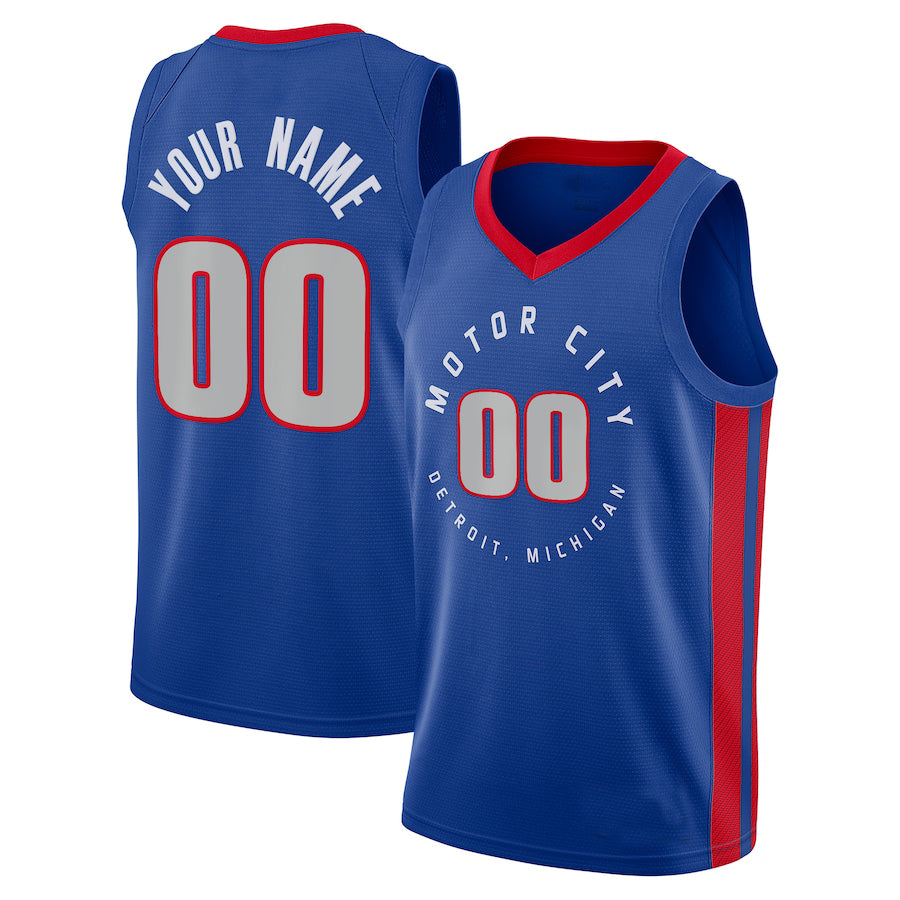 Custom #21 Blue 2020 DET Basketball Shirt Top