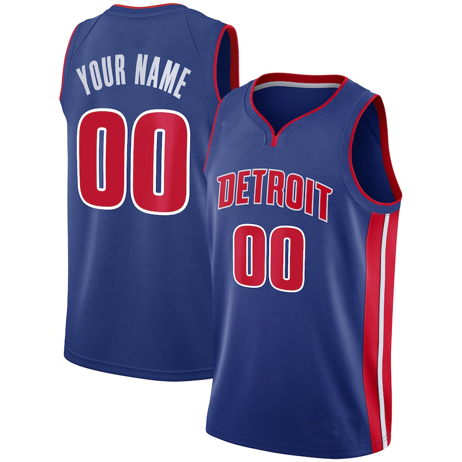 Custom Blue DET Basketball Shirt Top