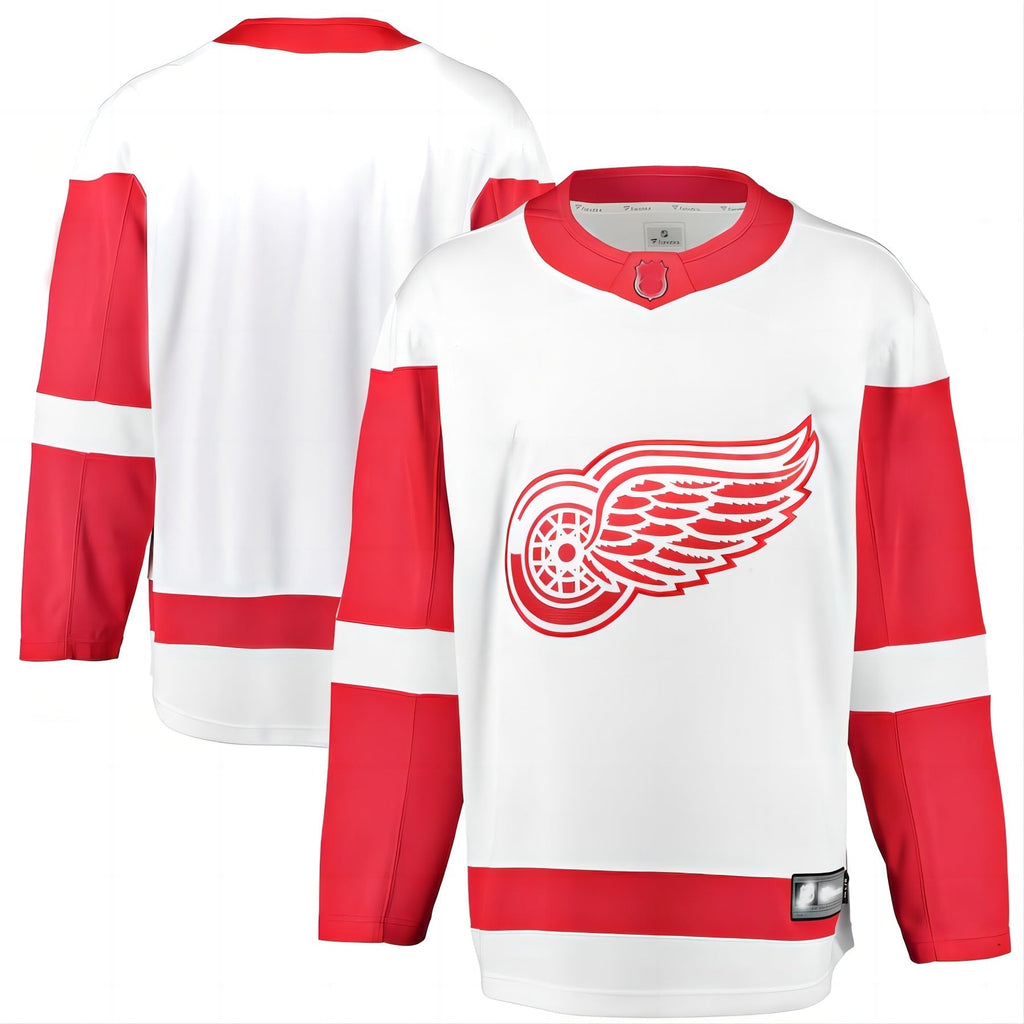 Custom White DET Hockey Shirt Top