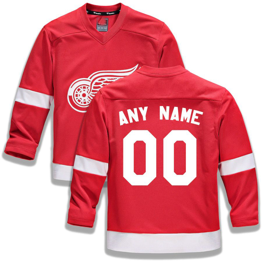 Custom Red DET Hockey Shirt Top