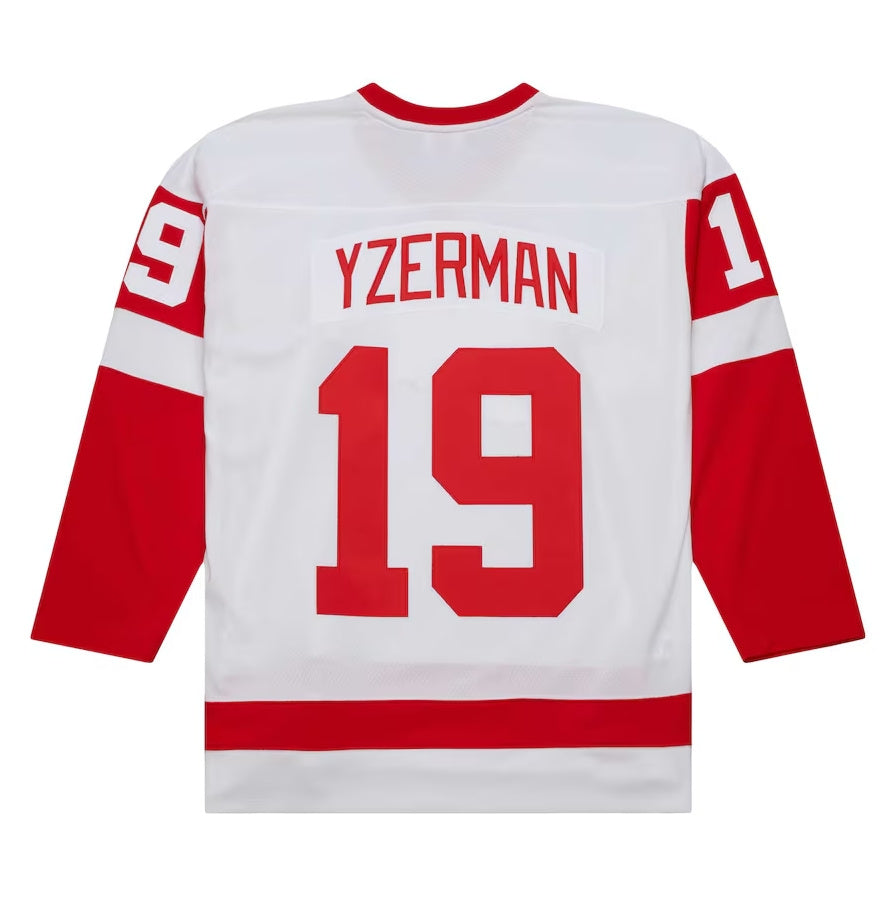 Custom #19 White 1983 DET Hockey Shirt Top