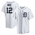 Custom #12 White DET Baseball Shirt Top