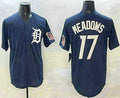 Custom #17 Navy DET Baseball Shirt Top