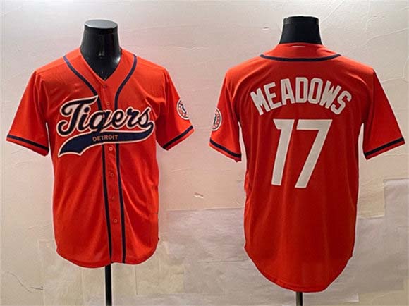 Custom #17 Orange DET Baseball Shirt Top