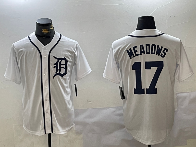 Custom #17 White DET Baseball Shirt Top