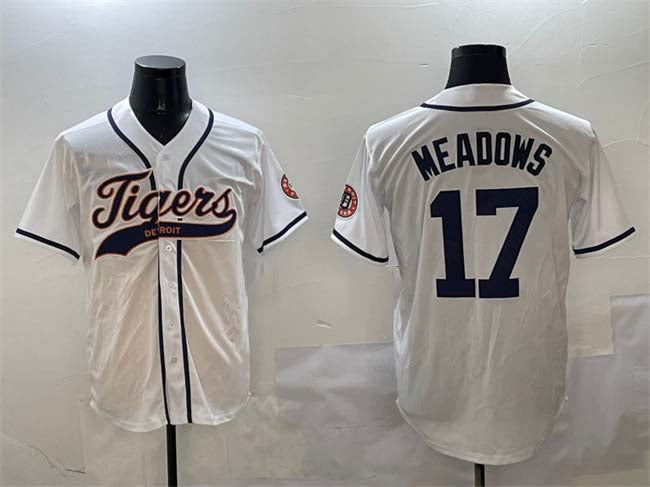 Custom #17 White DET Baseball Shirt Top