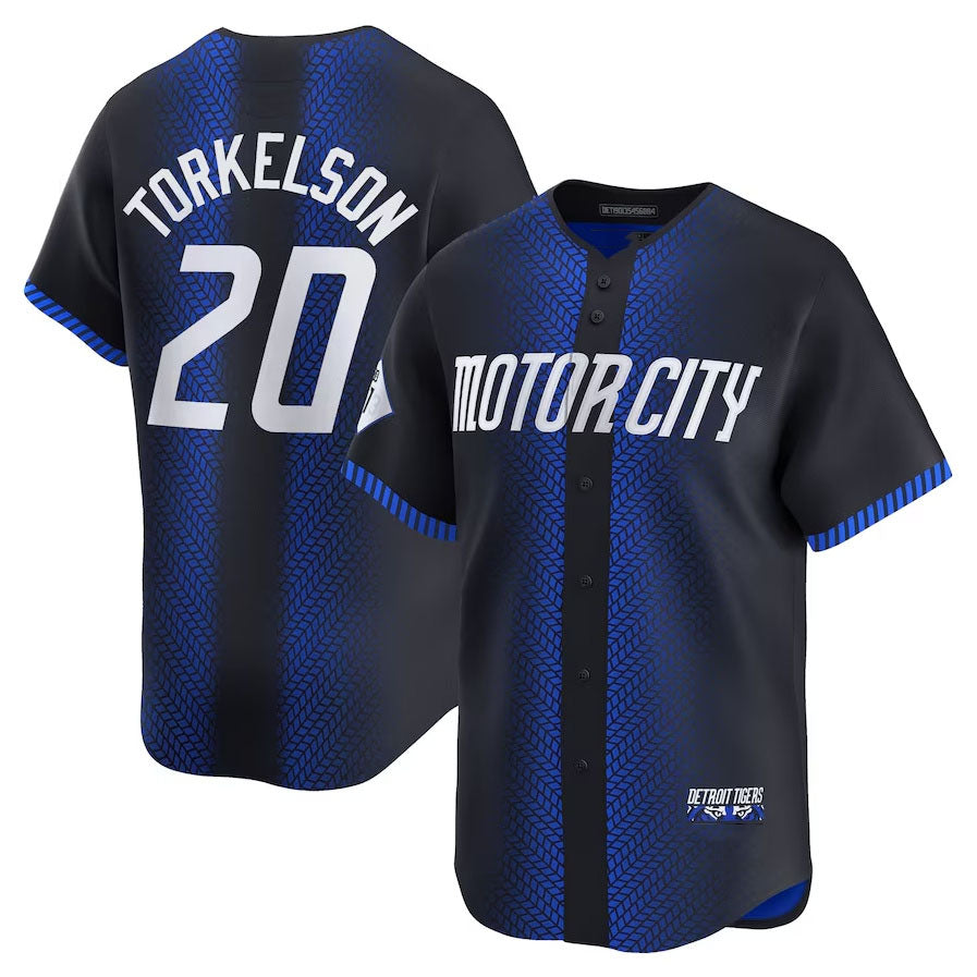 Custom #20 Navy 2024 City Connect DET Baseball Shirt Top