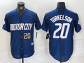 Custom #20 Navy 2024 City Connect DET Baseball Shirt Top