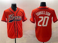 Custom #20 Orange DET Baseball Shirt Top