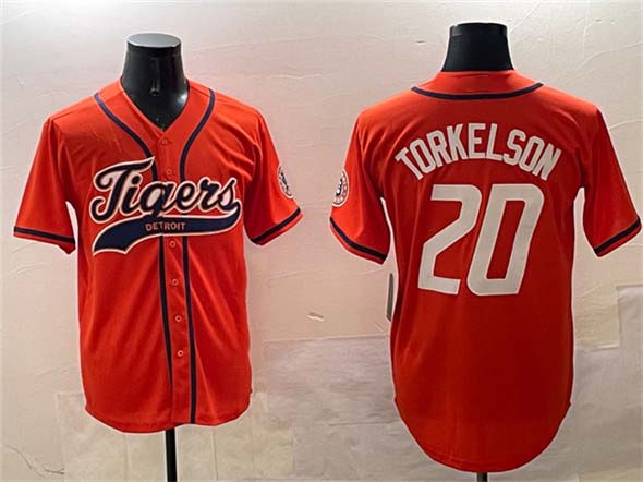 Custom #20 Orange DET Baseball Shirt Top