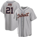 Custom #21 Gray DET Baseball Shirt Top