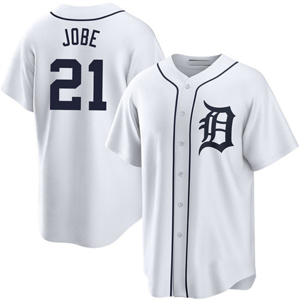 Custom #21 White DET Baseball Shirt Top