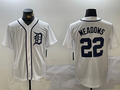 Custom #22 White DET Baseball Shirt Top