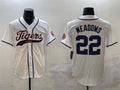 Custom #22 White DET Baseball Shirt Top