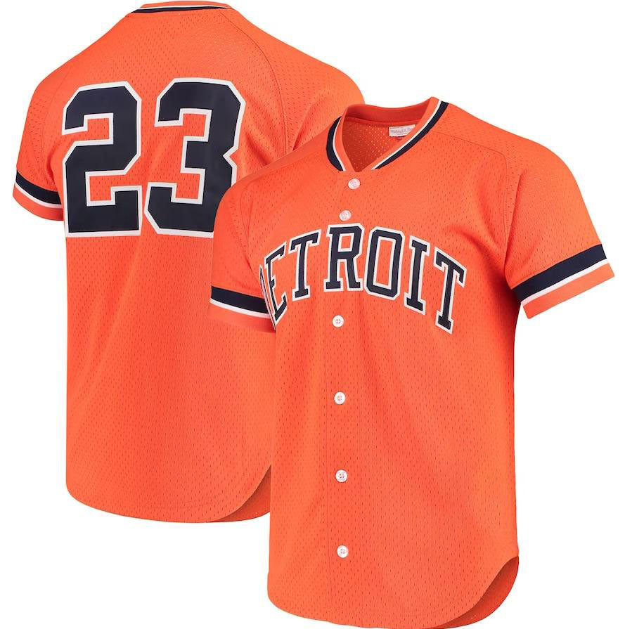 Custom #23 Orange DET Baseball Shirt Top