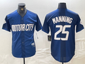 Custom #25 Navy 2024 City Connect DET Baseball Shirt Top