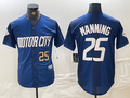 Custom #25 Navy 2024 City Connect DET Baseball Shirt Top