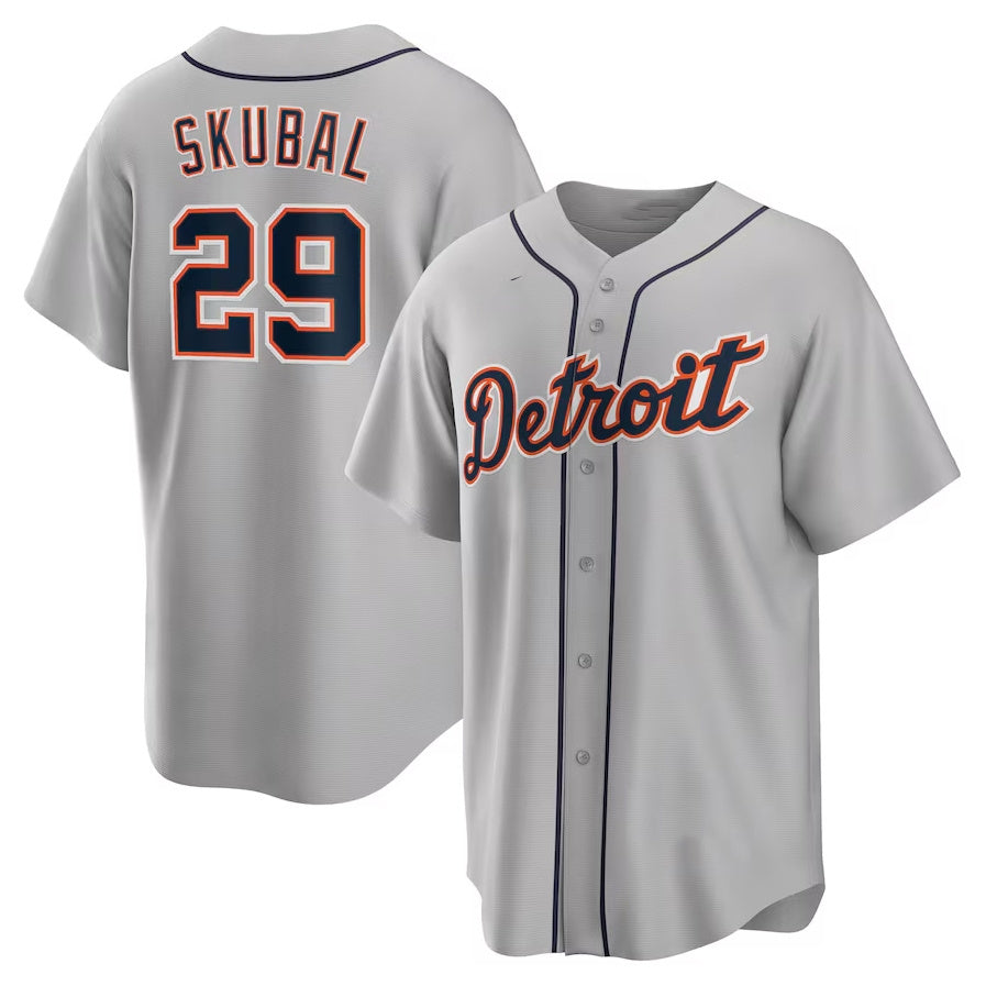 Custom #29 Gray DET Baseball Shirt Top