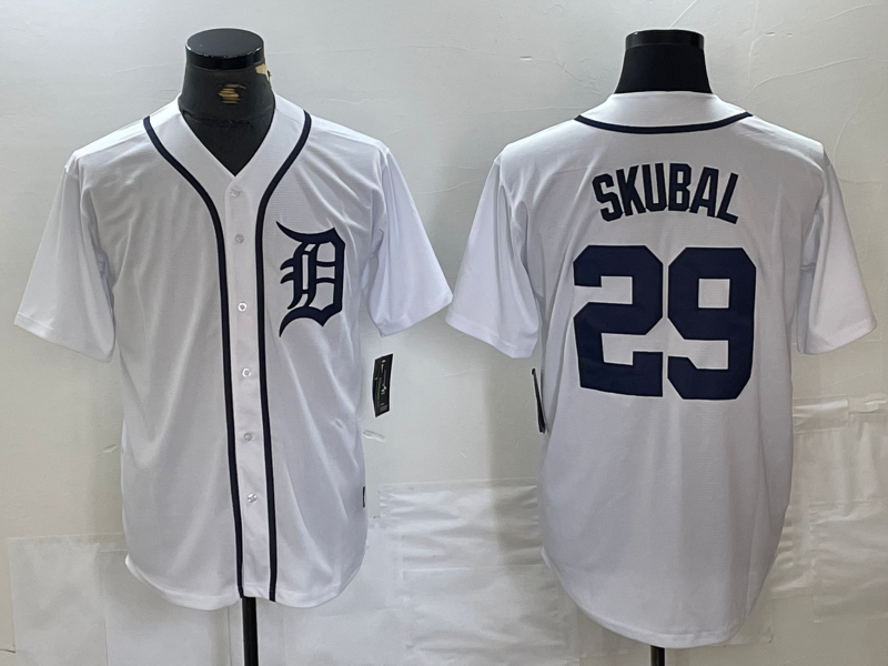 Custom #29 White DET Baseball Shirt Top
