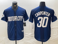 Custom #30 Navy 2024 City Connect DET Baseball Shirt Top