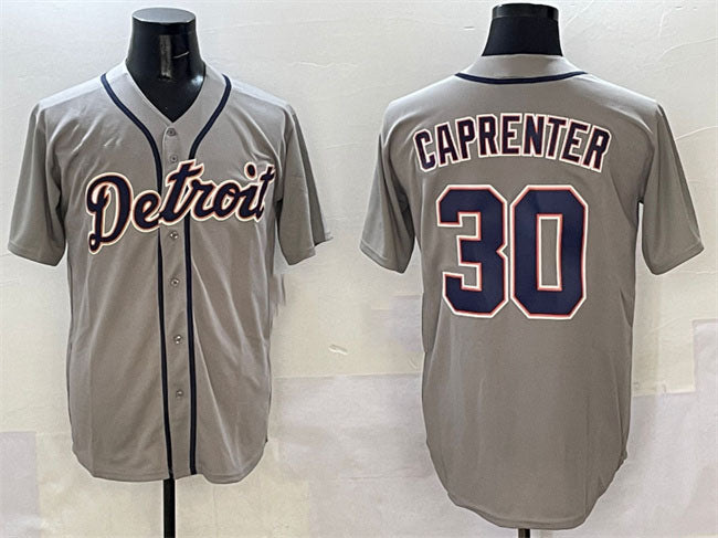 Custom #30 Grey DET Baseball Shirt Top