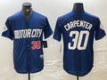 Custom #30 Navy 2024 City Connect DET Baseball Shirt Top