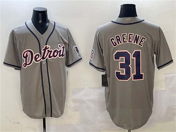 Custom #31 Gray DET Baseball Shirt Top