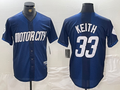 Custom #33 Navy 2024 City Connect DET Baseball Shirt Top