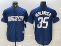 Custom #35 Navy 2024 City Connect DET Baseball Shirt Top