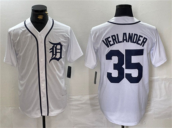 Custom #35 White DET Baseball Shirt Top
