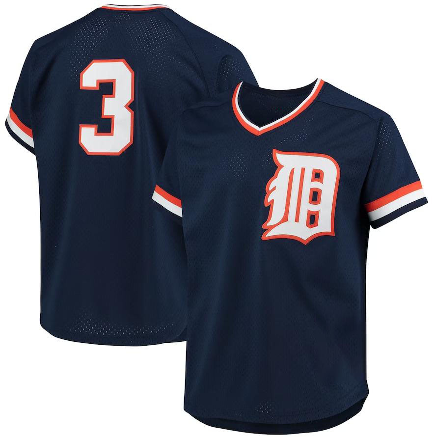 Custom #3 Navy 1984 DET Baseball Shirt Top