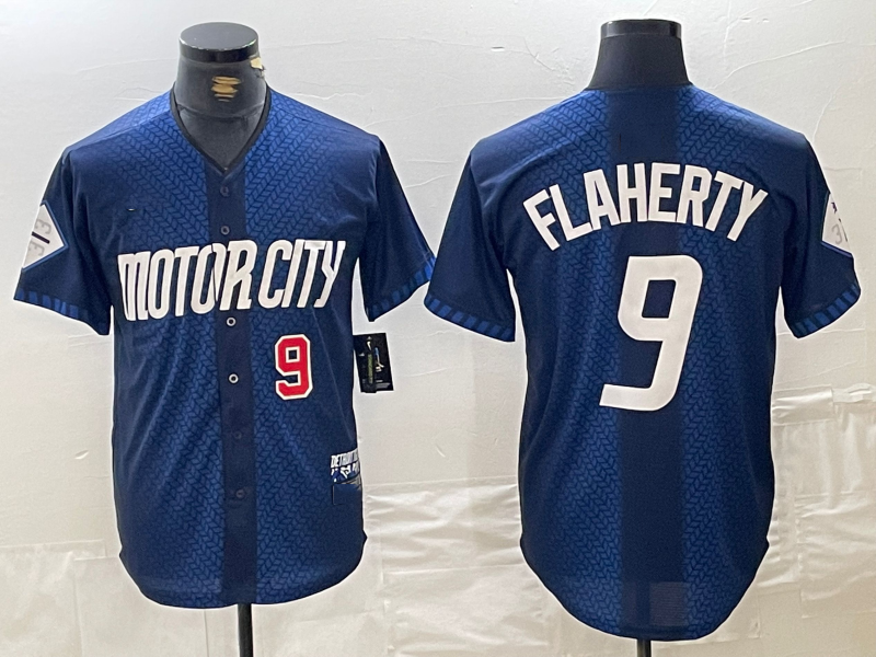 Custom #9 Navy 2024 City Connect DET Baseball Shirt Top