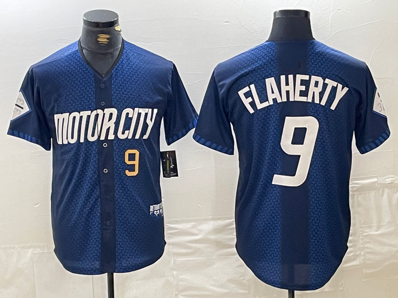 Custom #9 Navy 2024 City Connect DET Baseball Shirt Top