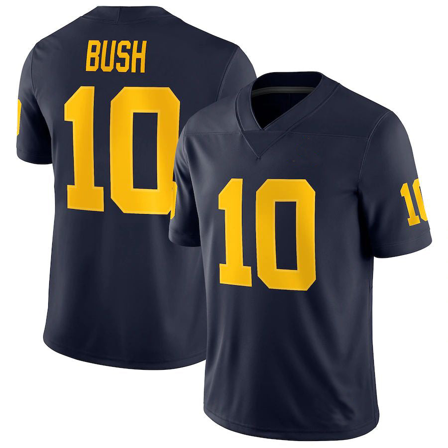 Custom #10 Navy College Shirt Top