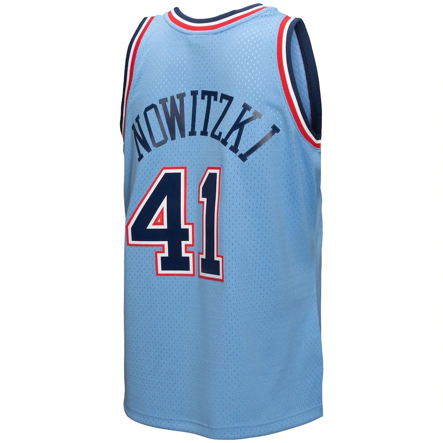 Custom #41 Light Blue 1998 DAL Basketball Shirt Top