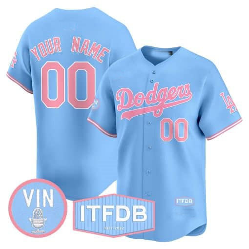 Custom Pink LAD Baseball Shirt Top
