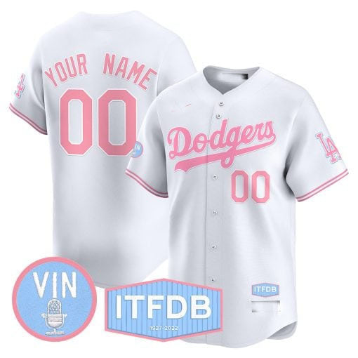 Custom Pink LAD Baseball Shirt Top