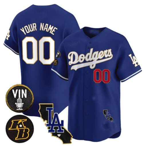 Custom Gold LAD Baseball Shirt Top