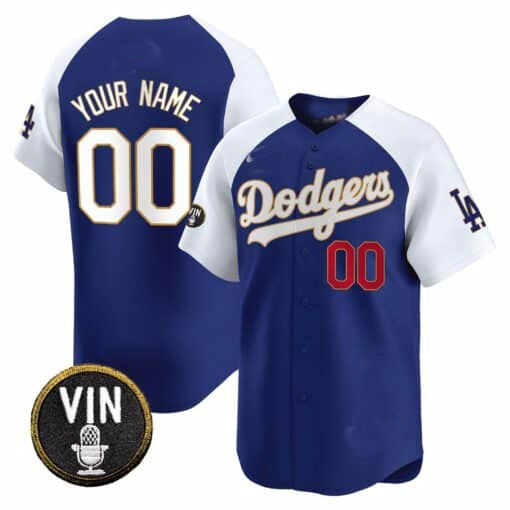 Custom Gold LAD Baseball Shirt Top