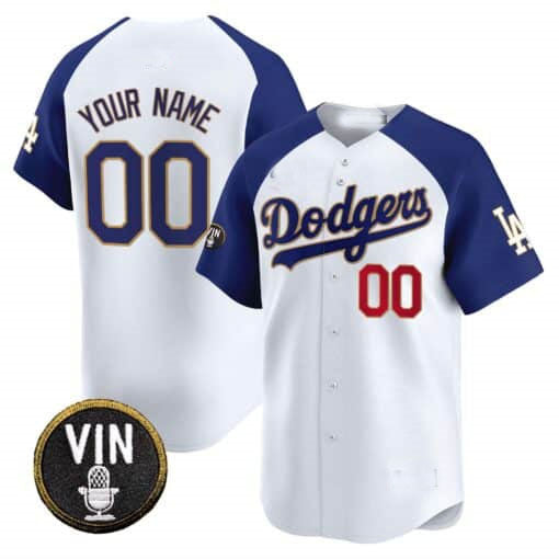 Custom Gold LAD Baseball Shirt Top
