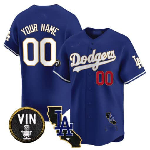 Custom Gold LAD Baseball Shirt Top