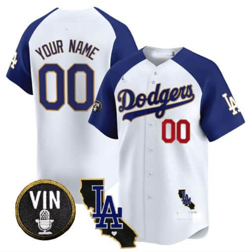 Custom Gold LAD Baseball Shirt Top