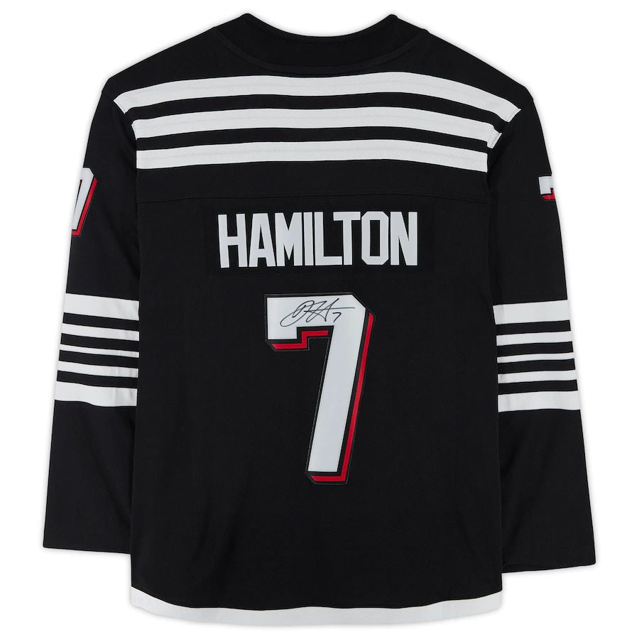 Custom #7 Black NJD Hockey Shirt Top