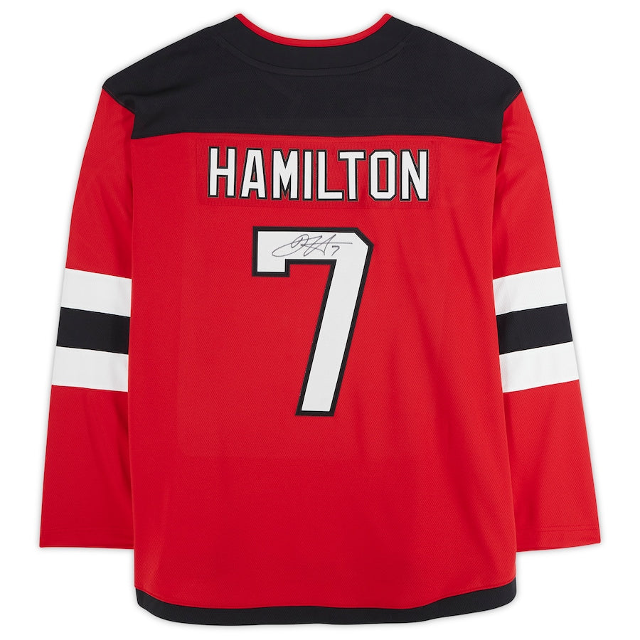 Custom #7 Red NJD Hockey Shirt Top