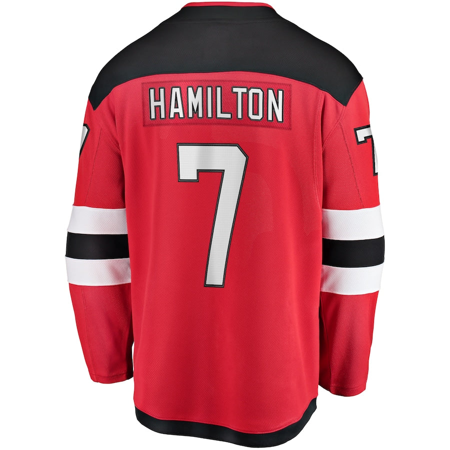 Custom #7 Red NJD Hockey Shirt Top