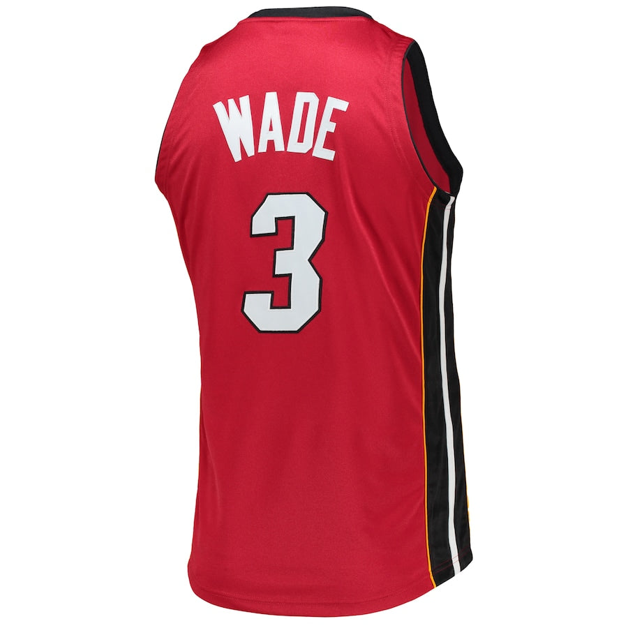 Custom #3 Red 2005 MIA Basketball Shirt Top