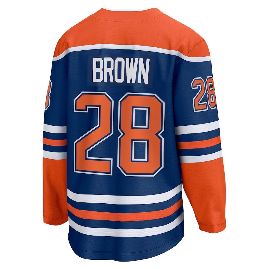 Custom #28 Brown EDM Hockey Shirt Top